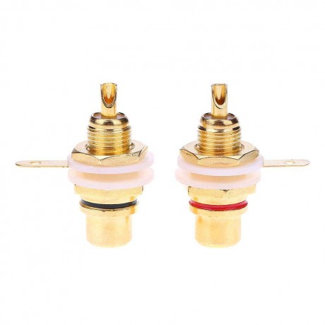 2pcs RCA Female Connectors Socket Adapters Plug for 3.5mm Audio AV Plug