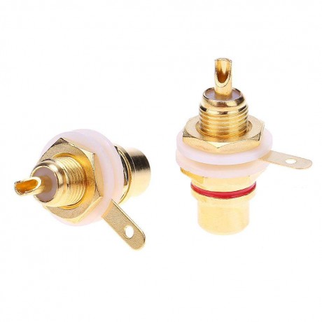 2pcs RCA Female Connectors Socket Adapters Plug for 3.5mm Audio AV Plug