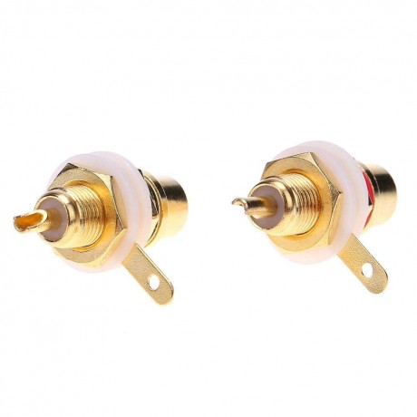 2pcs RCA Female Connectors Socket Adapters Plug for 3.5mm Audio AV Plug