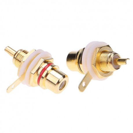 2pcs RCA Female Connectors Socket Adapters Plug for 3.5mm Audio AV Plug