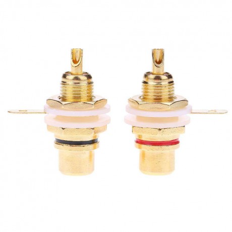 2pcs RCA Female Connectors Socket Adapters Plug for 3.5mm Audio AV Plug