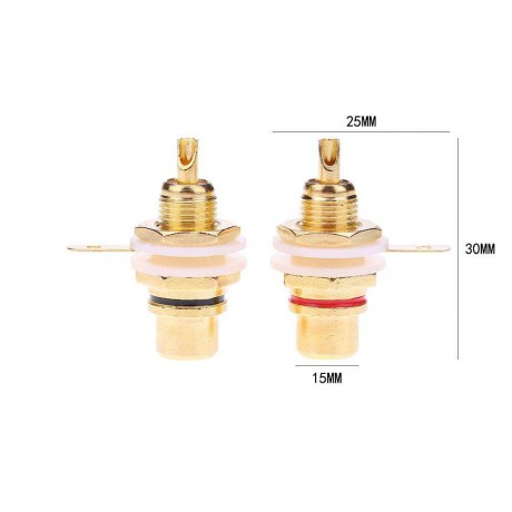 2pcs RCA Female Connectors Socket Adapters Plug for 3.5mm Audio AV Plug