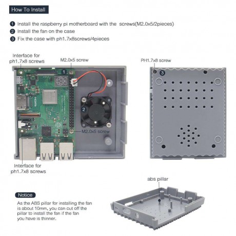 SNESPi NESPi Enclosure Case Cover Box for 3 Model B3B2BB