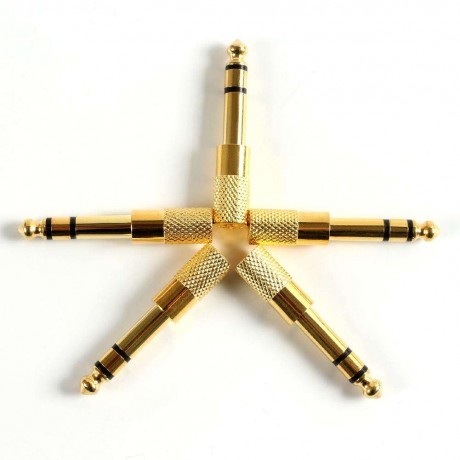 Gold 3.5mm to 6.5mm Female to Male Stereo Headphone Jack Audio Adapter Kit