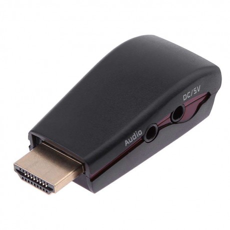 HDMI Male to VGA Female Video Converter Adapter with USB Audio CableBlack