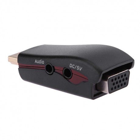 HDMI Male to VGA Female Video Converter Adapter with USB Audio CableBlack