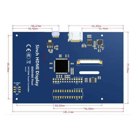 LCD Display 5 Inch Touch Screen Monitor HDMI Module