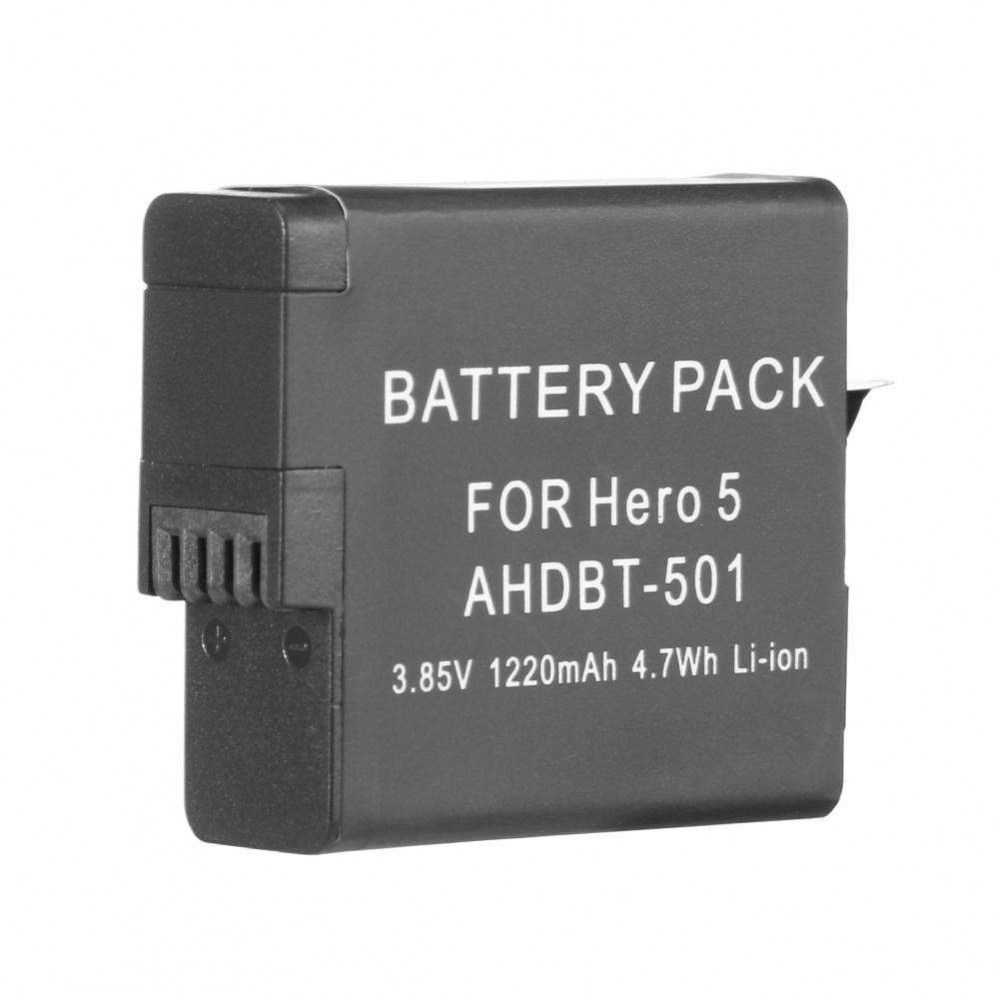 1220mAh 3.85V Li-ion Battery for Gopro Hero 5 6 7 BT-501 AHDBT-501 Black