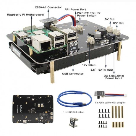 X830 V2.0 HDD Expansion Board wSafe Shutdown Storage Module