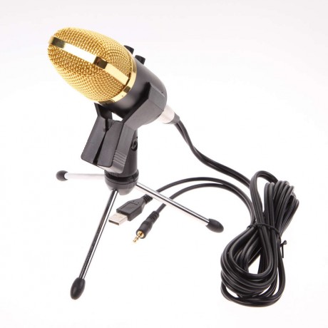 USB Cardioid Condenser Sound Recording Broadc-asting Microphone  Stand